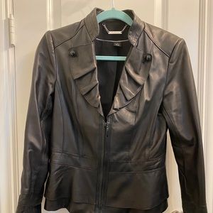 WHBM faux Leather zip jacket
